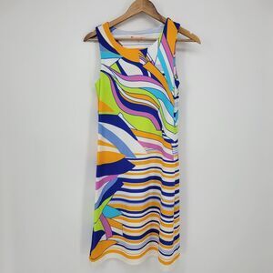 Jude Connally Beth Dress Sleeveless Small Nouveau Abstract Geometric Print NEW